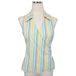 Vintage Lilly Pulitzer White Label Wrap Top Size 6 Striped Y2K Coastal Prep